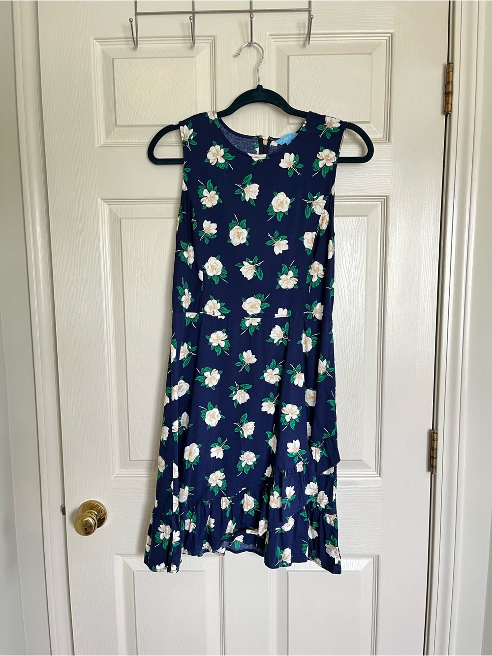 Draper James Navy Floral Dress with White Blossoms